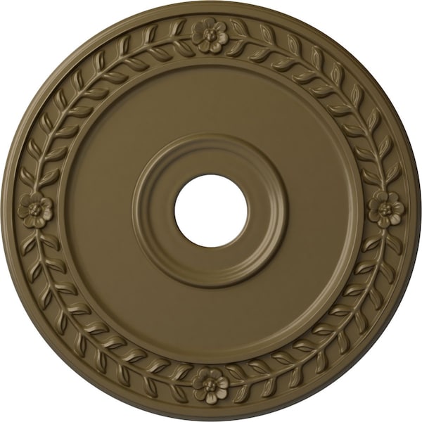 Ekena Millwork Wreath Ceiling Medallion (Fits Canopies up to 6"), 21 1/8"OD x 3 5/8"ID x 7/8"P, Mississippi Mud CM21WRMMF - main